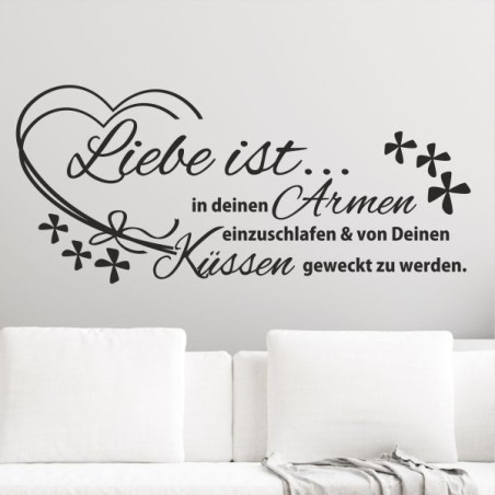 Wandaufkleber Wandtattoo Aufkleber Wand Liebe ist.. Endlosschleife Wunschnamen Ehepartner Verliebte Sprüche Familie Worte Herz