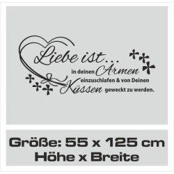 Wandaufkleber Wandtattoo Aufkleber Wand Liebe ist.. Endlosschleife Wunschnamen Ehepartner Verliebte Sprüche Familie Worte Herz