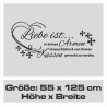 Wandaufkleber Wandtattoo Aufkleber Wand Liebe ist.. Endlosschleife Wunschnamen Ehepartner Verliebte Sprüche Familie Worte Herz