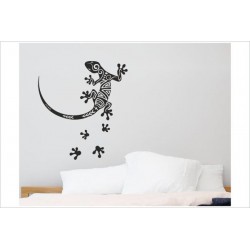 Schlafzimmer Gecko Echse Salamander + Abdrücke Wandtattoo Aufkleber Wand Wandsticker