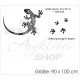 Schlafzimmer Gecko Echse Salamander + Abdrücke Wandtattoo Aufkleber Wand Wandsticker