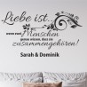 Wandaufkleber Wandtattoo Aufkleber Wand Liebe ist.. Endlosschleife Wunschnamen Ehepartner Verliebte Sprüche Familie Worte Herz