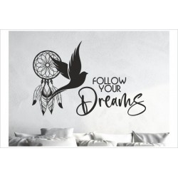 Traumfänger Möwe follow your Dreams Träume Möwe  Schlafzimmer Wandtattoo Aufkleber Wand Wandsticker