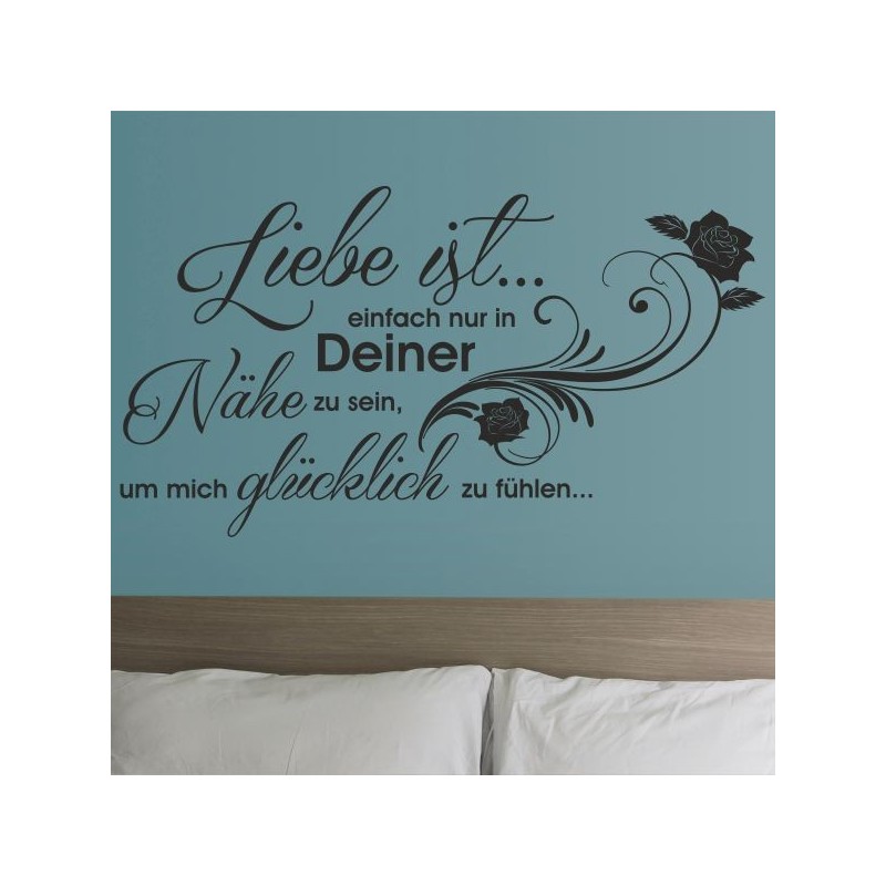 Wandaufkleber Wandtattoo Aufkleber Wand Liebe ist.. Endlosschleife Wunschnamen Ehepartner Verliebte Sprüche Familie Worte Herz
