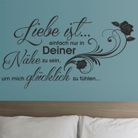 Wandaufkleber Wandtattoo Aufkleber Wand Liebe ist.. Endlosschleife Wunschnamen Ehepartner Verliebte Sprüche Familie Worte Herz
