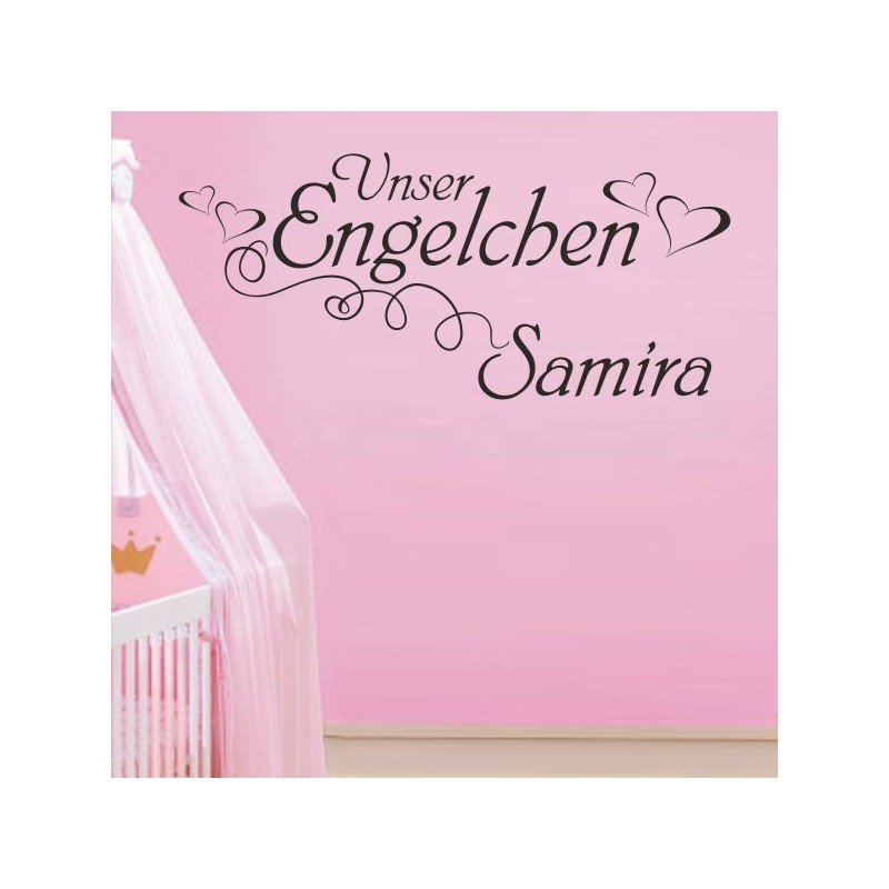 Wandaufkleber Wandtattoo Aufkleber Baby Babies Wunschnamen Sterne Häschen kleiner Prinz kleine Prinzessin Fee Elfen Gewicht Name