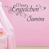 Wandaufkleber Wandtattoo Aufkleber Baby Babies Wunschnamen Sterne Häschen kleiner Prinz kleine Prinzessin Fee Elfen Gewicht Name