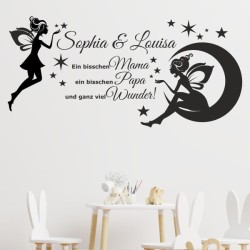 Wandaufkleber Wandtattoo Aufkleber Baby Babies Wunschnamen Sterne Häschen kleiner Prinz kleine Prinzessin Fee Elfen Gewicht Name