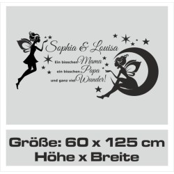Wandaufkleber Wandtattoo Aufkleber Baby Babies Wunschnamen Sterne Häschen kleiner Prinz kleine Prinzessin Fee Elfen Gewicht Name