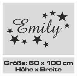 Wandaufkleber Wandtattoo Aufkleber Baby Babies Wunschnamen Sterne Häschen kleiner Prinz kleine Prinzessin Fee Elfen Gewicht Name