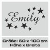 Wandaufkleber Wandtattoo Aufkleber Baby Babies Wunschnamen Sterne Häschen kleiner Prinz kleine Prinzessin Fee Elfen Gewicht Name