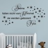 Wandaufkleber Wandtattoo Aufkleber Baby Babies Wunschnamen Sterne Häschen kleiner Prinz kleine Prinzessin Fee Elfen Gewicht Name