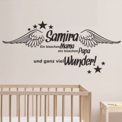 Wandaufkleber Wandtattoo Aufkleber Baby Babies Wunschnamen Sterne Häschen kleiner Prinz kleine Prinzessin Fee Elfen Gewicht Name