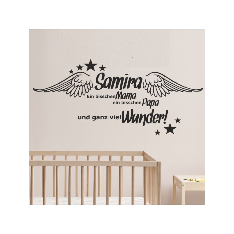 Wandaufkleber Wandtattoo Aufkleber Baby Babies Wunschnamen Sterne Häschen kleiner Prinz kleine Prinzessin Fee Elfen Gewicht Name