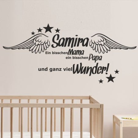 Wandaufkleber Wandtattoo Aufkleber Baby Babies Wunschnamen Sterne Häschen kleiner Prinz kleine Prinzessin Fee Elfen Gewicht Name