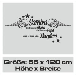 Wandaufkleber Wandtattoo Aufkleber Baby Babies Wunschnamen Sterne Häschen kleiner Prinz kleine Prinzessin Fee Elfen Gewicht Name