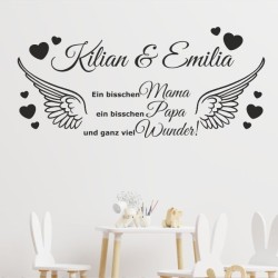 Wandaufkleber Wandtattoo Aufkleber Baby Babies Wunschnamen Sterne Häschen kleiner Prinz kleine Prinzessin Fee Elfen Gewicht Name