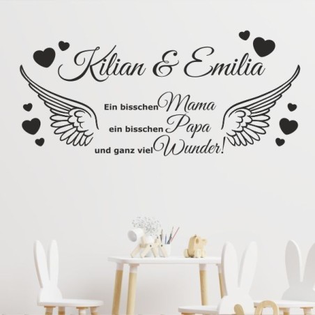 Wandaufkleber Wandtattoo Aufkleber Baby Babies Wunschnamen Sterne Häschen kleiner Prinz kleine Prinzessin Fee Elfen Gewicht Name