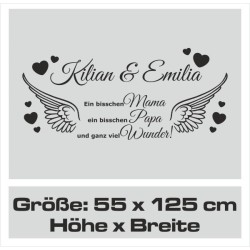 Wandaufkleber Wandtattoo Aufkleber Baby Babies Wunschnamen Sterne Häschen kleiner Prinz kleine Prinzessin Fee Elfen Gewicht Name