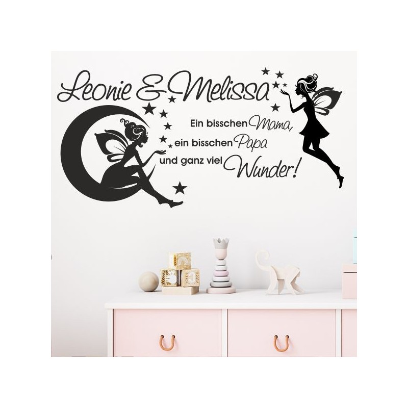 Wandaufkleber Wandtattoo Aufkleber Baby Babies Wunschnamen Sterne Häschen kleiner Prinz kleine Prinzessin Fee Elfen Gewicht Name
