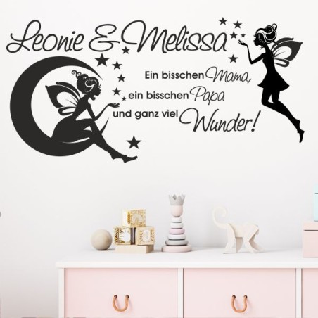 Wandaufkleber Wandtattoo Aufkleber Baby Babies Wunschnamen Sterne Häschen kleiner Prinz kleine Prinzessin Fee Elfen Gewicht Name