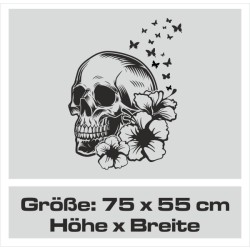 Aufkleber Auto Totenkopf Schädel Skull Bones Böse Cappy Gangster Zylinder Rosen Blumen Blüten Gentleman DJ Rock Punisher