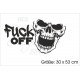 Aufkleber Auto Car Totenkopf Böse Smile FUCK OFF YOU Autoaufkleber TATTOO Tribal Sticker Dekor