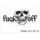 Aufkleber Auto Car Totenkopf Böse Smile FUCK OFF YOU Autoaufkleber TATTOO Tribal Sticker Dekor