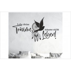 Traumfänger Möwe Leben deine Traum Feder Dream Schlafzimmer Wandtattoo Aufkleber Wand Wandsticker