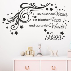 Wandaufkleber Wandtattoo Aufkleber Baby Babies Wunschnamen Sterne Häschen kleiner Prinz kleine Prinzessin Fee Elfen Gewicht Name