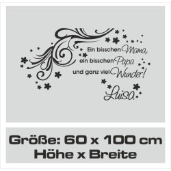 Wandaufkleber Wandtattoo Aufkleber Baby Babies Wunschnamen Sterne Häschen kleiner Prinz kleine Prinzessin Fee Elfen Gewicht Name