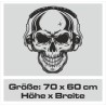 Aufkleber Auto Totenkopf Schädel Skull Bones Böse Cappy Gangster Zylinder Rosen Blumen Blüten Gentleman DJ Rock Punisher