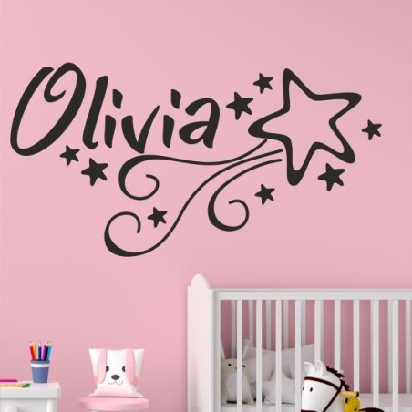 Wandaufkleber Wandtattoo Aufkleber Baby Babies Wunschnamen Sterne Häschen kleiner Prinz kleine Prinzessin Fee Elfen Gewicht Name