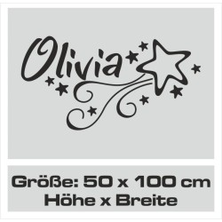 Wandaufkleber Wandtattoo Aufkleber Baby Babies Wunschnamen Sterne Häschen kleiner Prinz kleine Prinzessin Fee Elfen Gewicht Name