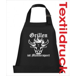 Grillschürze Schürzen KOCH & GRILL Grillen ist Männersport + Name Schürze Kochschürze Geschenk Fun