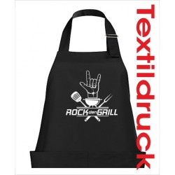 Grillschürze Schürzen KOCH & GRILL Rock den GRILL Grillen + Name Schürze Kochschürze Geschenk Fun