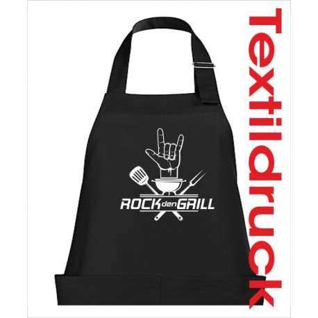Grillschürze Schürzen KOCH & GRILL Rock den GRILL Grillen + Name Schürze Kochschürze Geschenk Fun