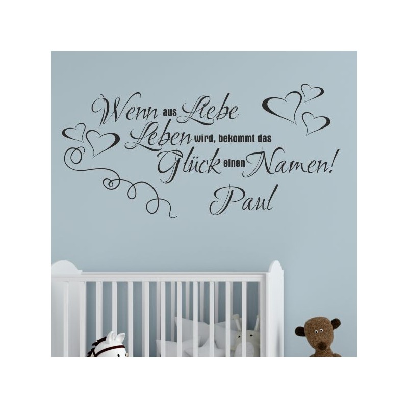 Wandaufkleber Wandtattoo Aufkleber Baby Babies Wunschnamen Sterne Häschen kleiner Prinz kleine Prinzessin Fee Elfen Gewicht Name