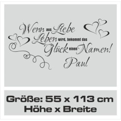 Wandaufkleber Wandtattoo Aufkleber Baby Babies Wunschnamen Sterne Häschen kleiner Prinz kleine Prinzessin Fee Elfen Gewicht Name