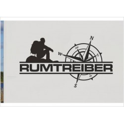 Wohnmobil Aufkleber Rumtreiber Kompass wandern  Wohnanhänger Wohnwagen Camper Camping Auto WOMO