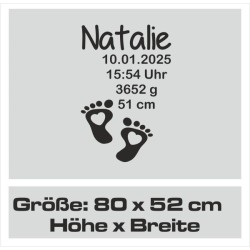 Wandaufkleber Wandtattoo Aufkleber Baby Babies Wunschnamen Sterne Häschen kleiner Prinz kleine Prinzessin Fee Elfen Gewicht Name