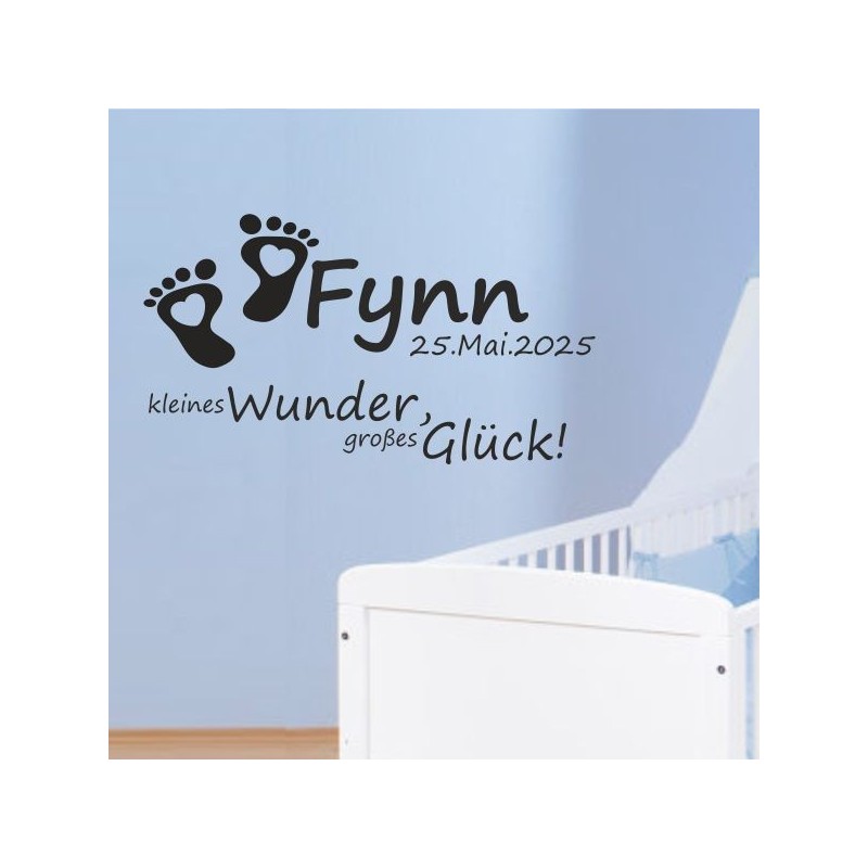 Wandaufkleber Wandtattoo Aufkleber Baby Babies Wunschnamen Sterne Häschen kleiner Prinz kleine Prinzessin Fee Elfen Gewicht Name