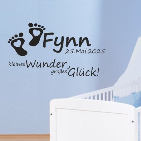 Wandaufkleber Wandtattoo Aufkleber Baby Babies Wunschnamen Sterne Häschen kleiner Prinz kleine Prinzessin Fee Elfen Gewicht Name