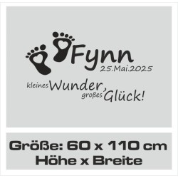 Wandaufkleber Wandtattoo Aufkleber Baby Babies Wunschnamen Sterne Häschen kleiner Prinz kleine Prinzessin Fee Elfen Gewicht Name