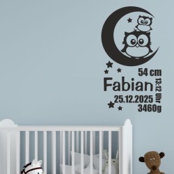 Wandaufkleber Wandtattoo Aufkleber Baby Babies Wunschnamen Sterne Häschen kleiner Prinz kleine Prinzessin Fee Elfen Gewicht Name