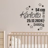 Wandaufkleber Wandtattoo Aufkleber Baby Babies Wunschnamen Sterne Häschen kleiner Prinz kleine Prinzessin Fee Elfen Gewicht Name