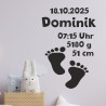Wandaufkleber Wandtattoo Aufkleber Baby Babies Wunschnamen Sterne Häschen kleiner Prinz kleine Prinzessin Fee Elfen Gewicht Name