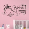 Wandaufkleber Wandtattoo Aufkleber Baby Babies Wunschnamen Sterne Häschen kleiner Prinz kleine Prinzessin Fee Elfen Gewicht Name