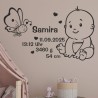 Wandaufkleber Wandtattoo Aufkleber Baby Babies Wunschnamen Sterne Häschen kleiner Prinz kleine Prinzessin Fee Elfen Gewicht Name