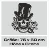 Aufkleber Auto Totenkopf Schädel Skull Bones Böse Cappy Gangster Zylinder Rosen Blumen Blüten Gentleman DJ Rock Punisher